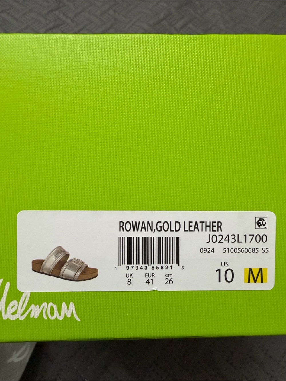 Sam Edelman Metallic Gold Double-Strap Slide Sandals - Picture 7 of 7